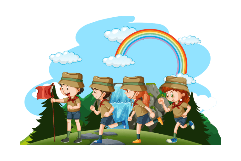 a group of kids in scout uniform